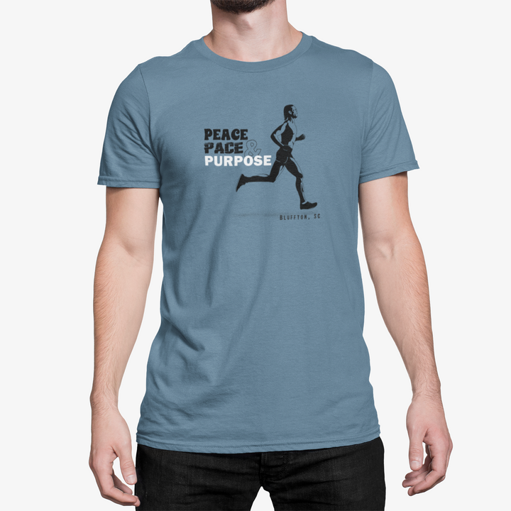 Peace Pace Purpose t-shirt by Marshpuppy, hand-drawn motivational Lowcountry theme