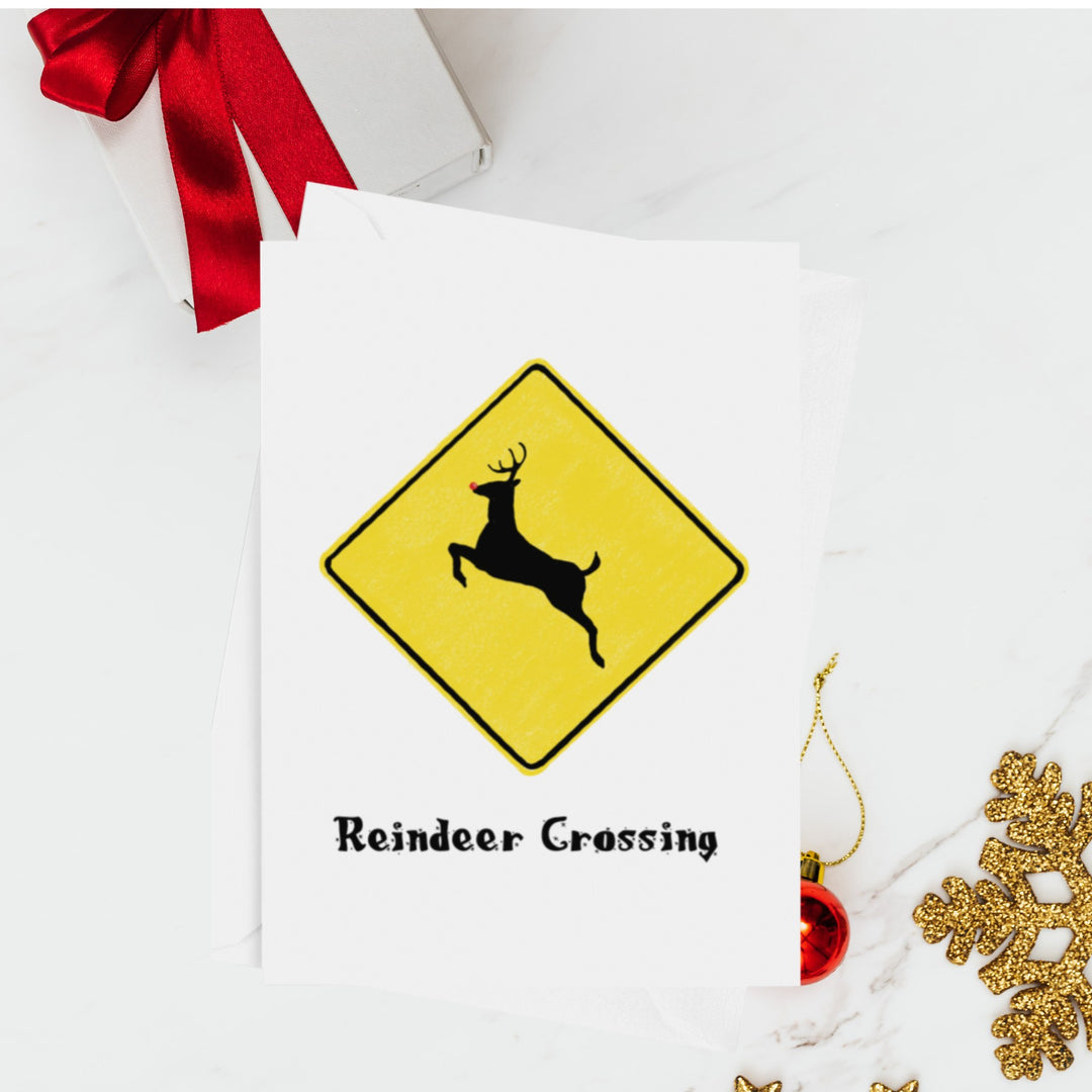 Reindeer Crossing Card