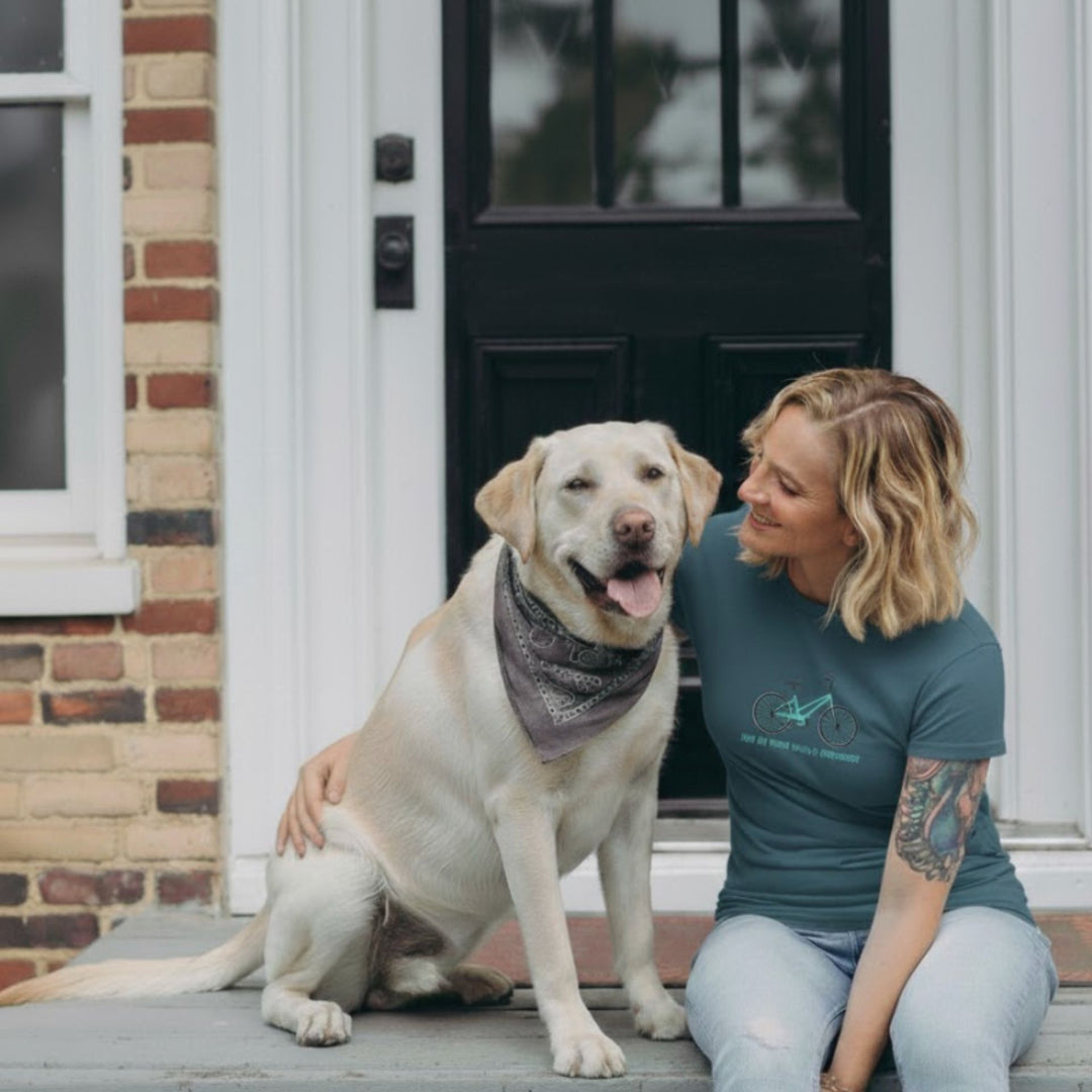 Woman wearing Hilton Head Island t-shirt by Marshpuppy, hand-drawn Lowcountry design