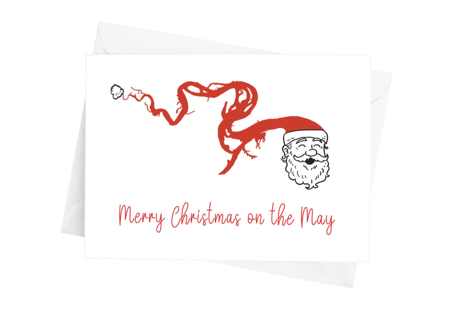 Santa and May River themed Christmas card by Marshpuppy, Lowcountry holiday design printed in USA.