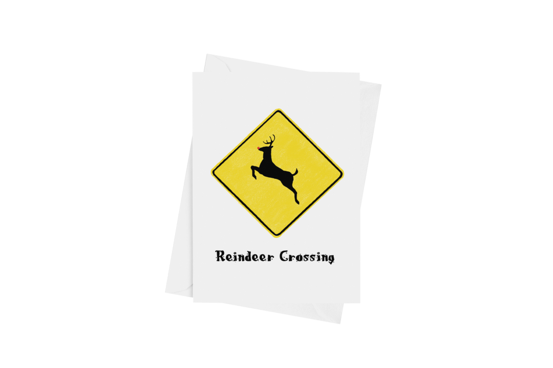 Reindeer Crossing Card